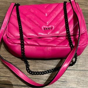 DKNY Fuchsia Quilted Crossbody Bag